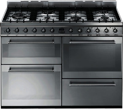 SMEG Symphony SYD4110 110 cm Dual Fuel Range Cooker - Stainless Steel SMEG Symphony SYD4110 110 cm Dual Fuel Range Cooker - Stainless Steel